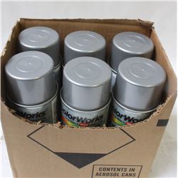 CASE OF COLORWORKS SILVER/ALUMINUM ENAMEL SPRAY