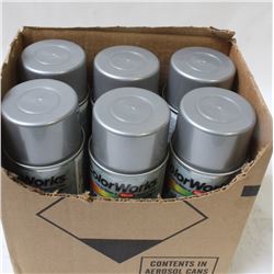 CASE OF COLORWORKS SILVER/ALUMINUM ENAMEL SPRAY