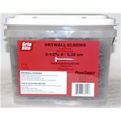 PAIL OF GRIP-RITE DRYWALL SCREWS 2-1/2" X 8