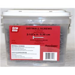 PAIL OF GRIP-RITE DRYWALL SCREWS 2-1/2" X 8