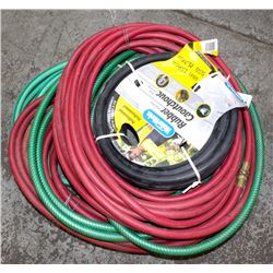 GROUP OF 4 ASSORTED GARDEN HOSES
