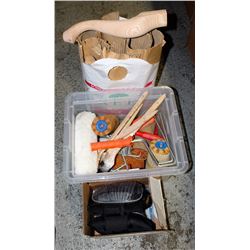 PAINTERS MISC. LOT: BRUSHES, ROLLERS + MORE