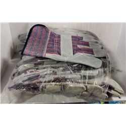 2 BUNDLES OF LEATHER WORK GLOVES