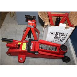MOTOMASTER 2-1/4 TON JACK & TWO 2 TON JACK STANDS.