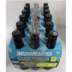 CASE OF 18 BOTTLES MOTOMASTER GASLINE ANTIFREEZE