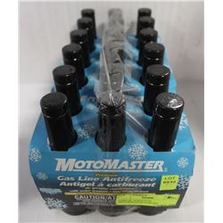 CASE OF 18 BOTTLES MOTOMASTER GASLINE ANTIFREEZE