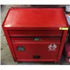 Image 1 : ROLLING RED TOOL BOX W/ 2 DRAWERS AND A CABINET &