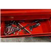 Image 2 : ROLLING RED TOOL BOX W/ 2 DRAWERS AND A CABINET &