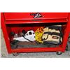 Image 3 : ROLLING RED TOOL BOX W/ 2 DRAWERS AND A CABINET &