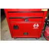 Image 4 : ROLLING RED TOOL BOX W/ 2 DRAWERS AND A CABINET &