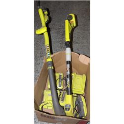 2 RYOBI WEEDEATERS, CORDLESS & ELECTRIC W/ 5