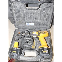 CORDLESS 12V DEWALT DRILL KIT W/ 2 BATTERIES