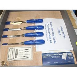 VINTAGE 1970'S MARPLES BLUE CHIP HANDLE 4PC WOOD