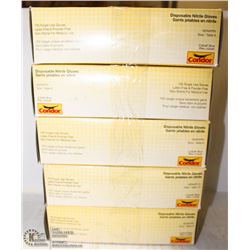 FIVE BOXES OF CONDOR POWDER FREE NITRILE GLOVES