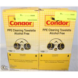 FOUR BOXES OF CONDOR PPE CLEANING TOWELETTES
