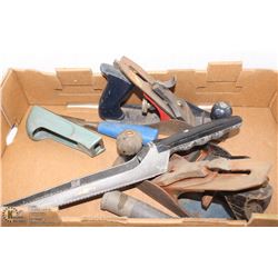 LOT OF WOOD WORKING TOOLS INCL 3 PLANERS, RASPS &