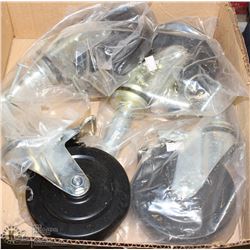 GROUP OF FOUR SWIVELING COMMERCIAL GRADE 5'