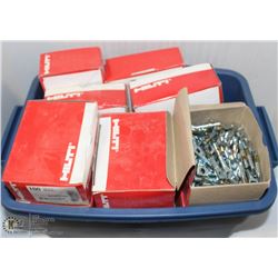 TOTE FULL OF HILTI LEDGE WIRE HANGERS
