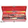 Image 1 : RED METAL TOOLBOX WITH CONTENTS