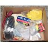 Image 1 : BOX OF CLIPS NUTS RUBBER GLOVES AND SHOE INSERTS