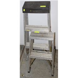 LOT OF 2 ALUMINUM STEP LADDERS