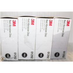 4 BOXES OF 3M RED 5" ABRASIVE DISCS - P600