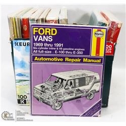 BOX OF OLD CAR REPAIR MANUALS