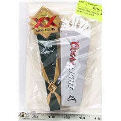 2 BEER TAPS COORS LIGHT AND CERVEZA LAGER