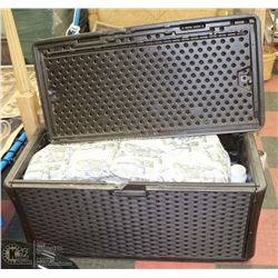 SUNCAST PATIO STORAGE BOX WITH CHAIR CUSHIONS