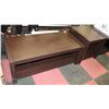 Image 1 : BROWN COFFEE & END TABLE SET. (46X21X17, 22X22X22)