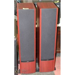 PAIR OF RED STAINED BOSTON VR2 REFERENCE SPEAKERS
