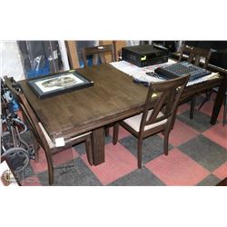 DINING TABLE WITH 4 CHAIRS AND 1 LEAF 78X42X30