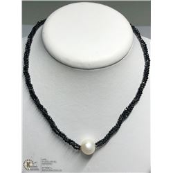 1) ST. SILVER SPINEL & FRESHWATER PEARL NECKLACE