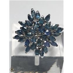 2) STERLING SILVER SAPPHIRE RING SIZE 7.25