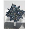 Image 1 : 2) STERLING SILVER SAPPHIRE RING SIZE 7.25