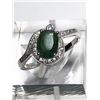 Image 2 : 7) STERLING SILVER EMERALD AND CZ RING SIZE 9