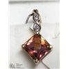 Image 1 : 9) 10KT GOLD DIAMOND PENDANT W/FASHION CORD