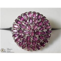 12) STERLING SILVER ENHANCED RUBY RING SIZE 8.25