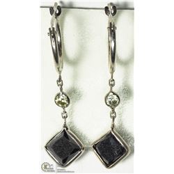 15) 14KT GOLD BLACK & WHITE DIAMOND EARRINGS