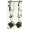 Image 1 : 15) 14KT GOLD BLACK & WHITE DIAMOND EARRINGS