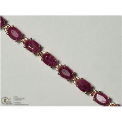 17) STERLING SILVER ENHANCED RUBY BRACELET