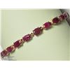 Image 2 : 17) STERLING SILVER ENHANCED RUBY BRACELET