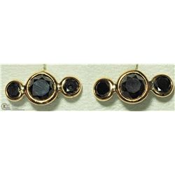 18) 14KT GOLD BLACK DIAMOND EARRINGS