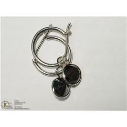 21)  14KT GOLD BLACK DIAMONDS EARRINGS