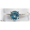 Image 1 : 22) 10KT GOLD BLUE ZIRCON RING SIZE 6.75