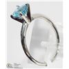 Image 2 : 22) 10KT GOLD BLUE ZIRCON RING SIZE 6.75