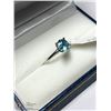 Image 4 : 22) 10KT GOLD BLUE ZIRCON RING SIZE 6.75