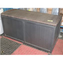 PATIO FURNITURE STORAGE BENCH W/ WICKER STYLE TOP