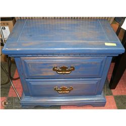 BLUE PINE 2 DRAWER NIGHT STAND, 28X16X24