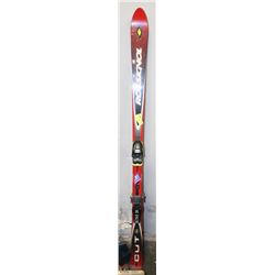 ROSSIGNOL CUT SKIS W/ TITANIUM MARKER BINDINGS.